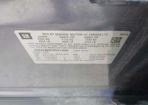 2013 Chevrolet Equinox Ls from USA, damaged, VIN 2GNALBEK5D6319285